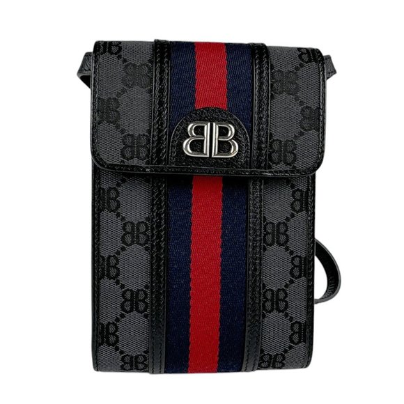 BALENCIAGA shoulder bag BALENCIAGAxGUCCI The Hacker Project phone canvas leat... - Picture 1 of 5